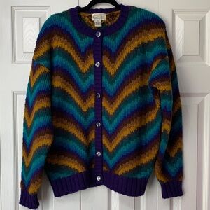 Vintage Pappagallo Multicolor Cardigan Size L